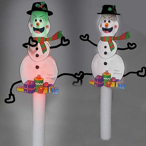 [탑키드] 만들기 눈사람 LED 응원 막대봉 (5인용)