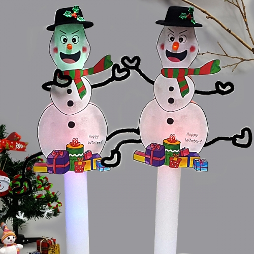 [탑키드] 만들기 눈사람 LED 응원 막대봉 (5인용)