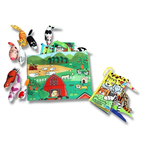 도도코 아기 바스락 헝겊책 촉감놀이 매트 농장동물