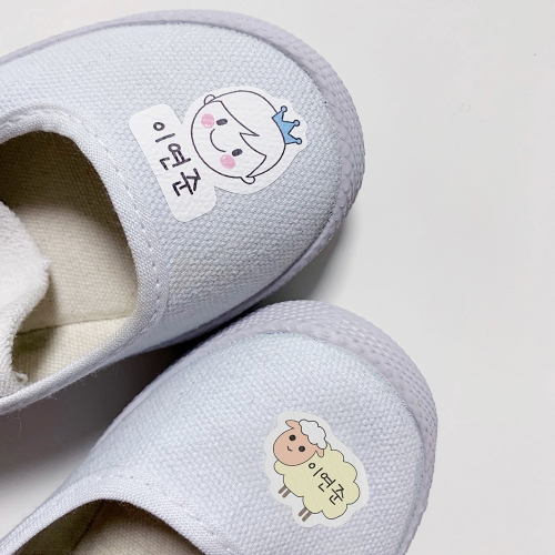 고품질 프리미엄 네임스티커 혼합스티커 이름표 투명 화이트