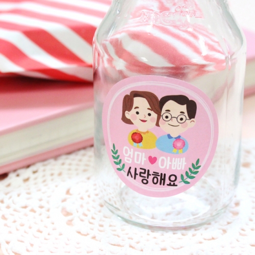 엄마아빠 원형스티커10p