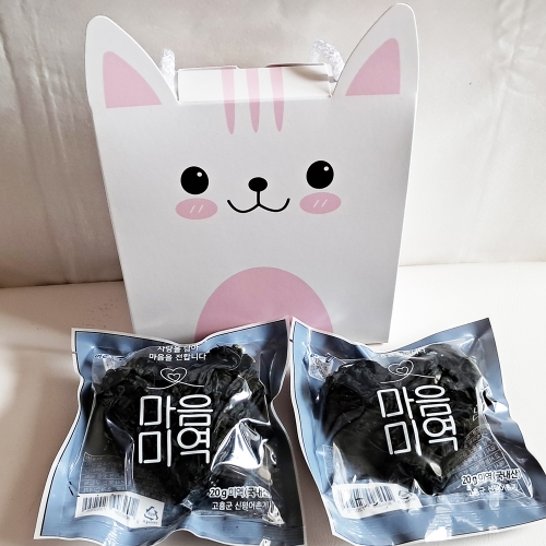 고양이끈상자하트미역 2개(반제품)_무료라벨지