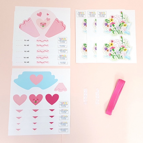 [탑키드] 만들기 카네이션 꽃다발 카드 (5인용)