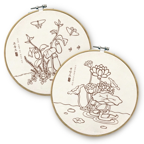 [하하당] 컬러링 수틀액자 - 민화 (2종 택1)