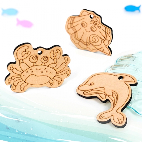 [탑키드] 바다 친구들 우드 팬던트