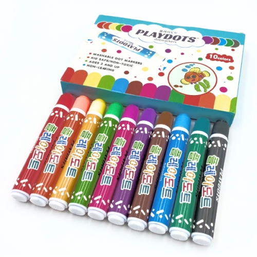 도트마카 10색세트 미술 찍기놀이 선긋기 플레이도트 [KC인증]