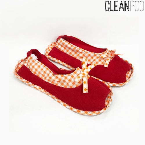 c13 체크리본 숙녀실내화 WE248 덧신 (색상랜덤)