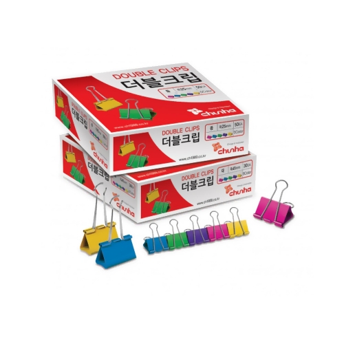 f09 칼라 더블클립(특대) 10ea