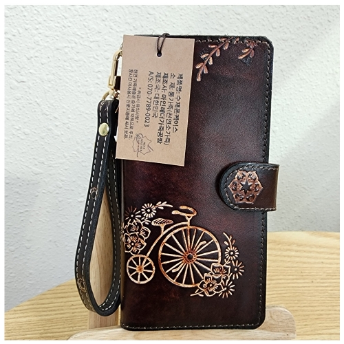 통가죽 슬라이드폰케이스/행운부엉이-카드형/주문제작