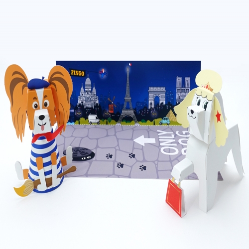 [달려라 퍼피]-파리편- 강아지 입체 종이 접기 페이퍼토이