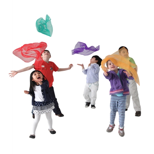 아이소파 무지개 스카프 60*60 6장세트 (KCL인증)(유아체육교구)