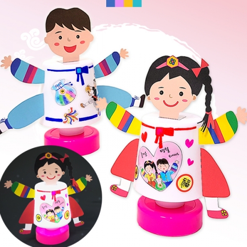 [탑키드] 만들기 명절 미니 스탠드 4인용 (투명스티커 포함)