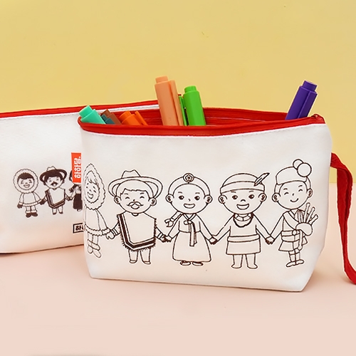 [하하당] 컬러링 파우치 - 세계의상