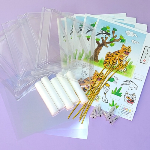 [탑키드] 만들기 민화 호작도 조명등 (5인용)