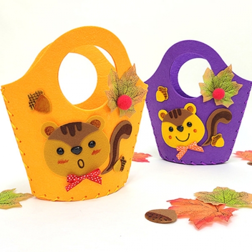 [탑키드] 만들기 다람쥐 펠트가방 (주황 보라 중 선택)