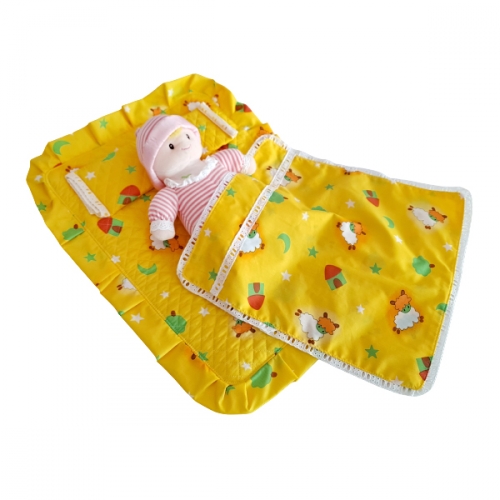 고급 쌍둥이 와플 인형 이불 침구세트 (인형 2개+패드&베개+이불)