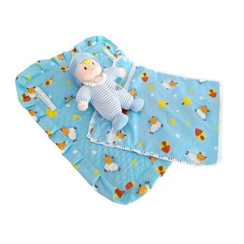 고급 쌍둥이 와플 인형 이불 침구세트 (인형 2개+패드&베개+이불)