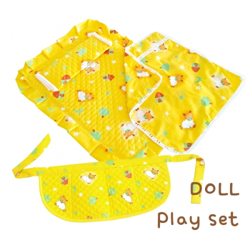 고급 인형 이불 & 포대기 세트 (포대기+패드&베개+이불)