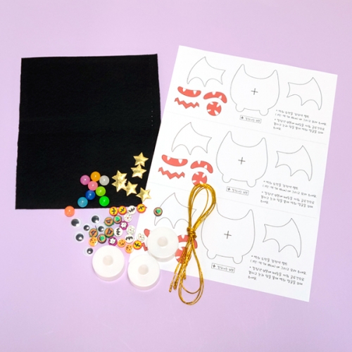 [탑키드] 만들기 할로윈 형광 LED 목걸이 3인용 (박쥐 마녀)