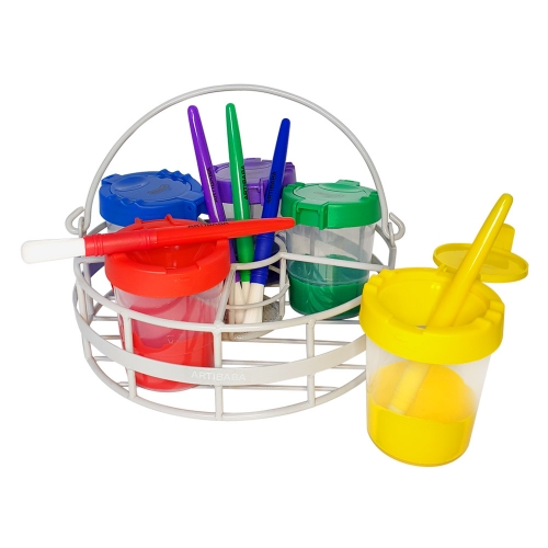 [아티바바] 페인트컵 5색 캐디 (물통컵 붓 미포함)