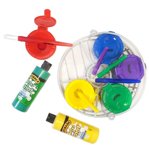 [아티바바] 페인트컵 5색 캐디 (물통컵 붓 미포함)