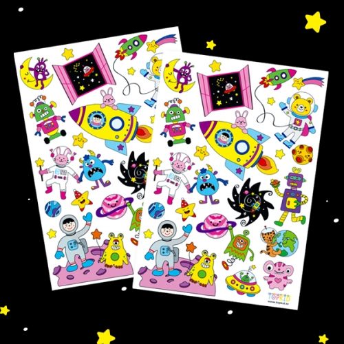 [탑키드] 투명 우주 스티커(15 x 21cm 1개)