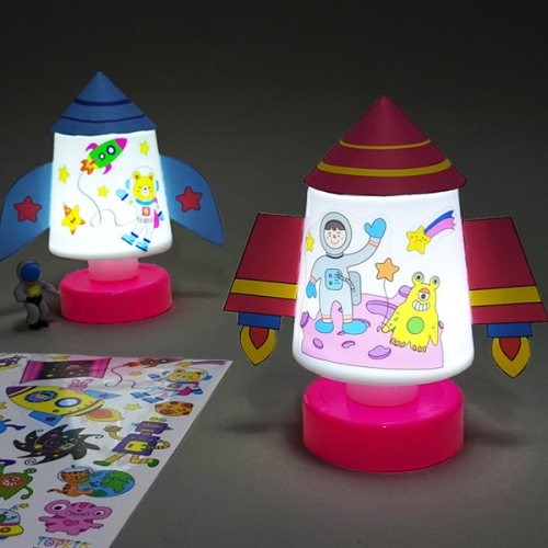 [탑키드] 만들기 로켓 스탠드 4인용 (투명스티커 포함)