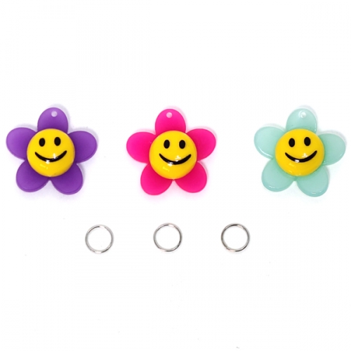 [탑키드] 스마일 꽃 펜던트 (3개 O링포함)