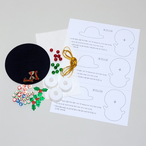 [탑키드] 만들기 크리스마스 눈사람 LED 목걸이 (3인용)