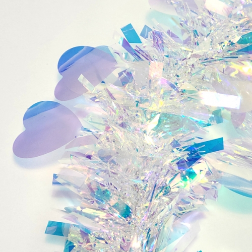 [탑키드] 크리스마스 홀로그램 모루 리스 (하트)