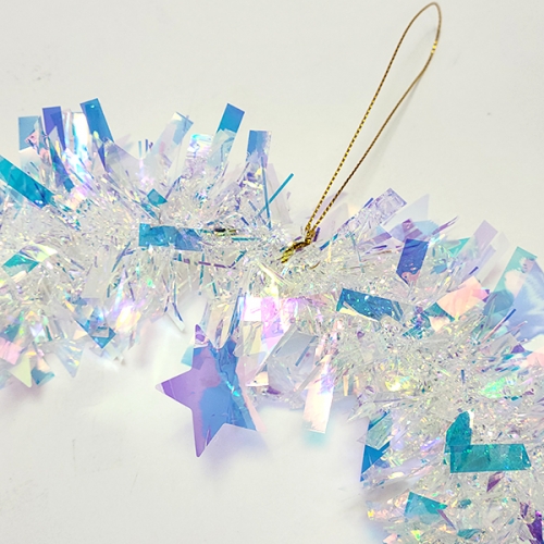 [탑키드] 크리스마스 홀로그램 모루 리스 (별)