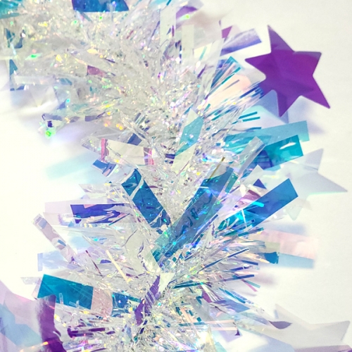 [탑키드] 크리스마스 홀로그램 모루 리스 (별)