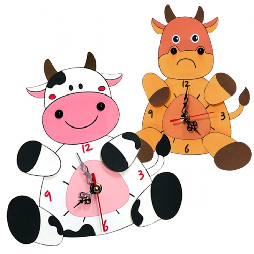 [탑키드] 만들기 소 캐릭터 벽시계 5인용 (시계부품포함)