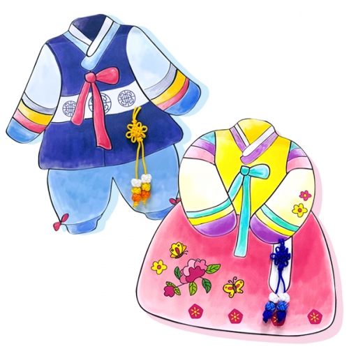 [탑키드] 만들기 한복 카드 (5인용)