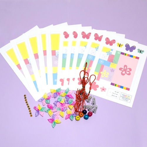 [탑키드] 만들기 LED 꽃과 나비 전통등 (5인용)