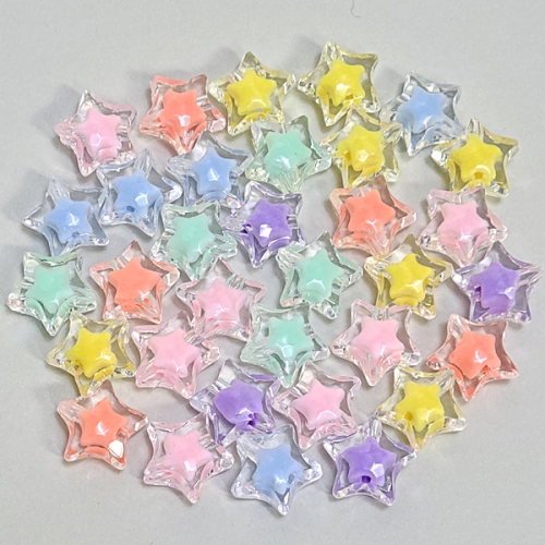 [탑키드] 파스텔 이중 별 비즈 (약 50개)