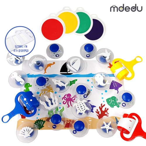 edx 해양스탬프 18종 배경롤러 3종 아트스쿨 잉크패드 4종세트 (패드1개 추가증정)