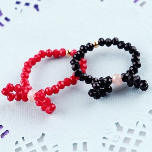 [메이크문구]비즈꽃반지-리본 2종