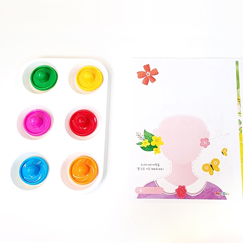 [만꾸] 다양한 모양 도장 찍기 놀이 세트 / 봄 꽃 나비 미술 활동