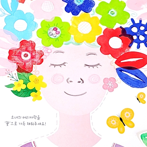 [만꾸] 다양한 모양 도장 찍기 놀이 세트 / 봄 꽃 나비 미술 활동