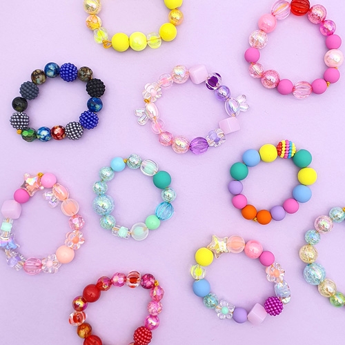 [만꾸] 끼고끼고 대용량 비즈 구슬 세트(280g) 어린이 반지 팔찌 만들기