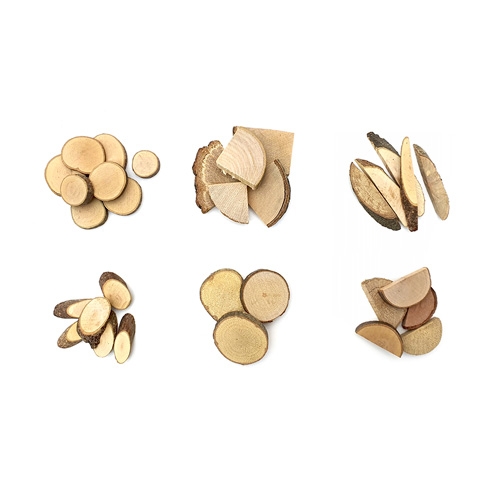 [만꾸]에코우드 6종 나무조각 세트 자연물만들기