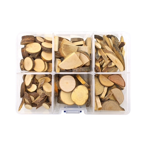 [만꾸]에코우드 6종 나무조각 세트 자연물만들기