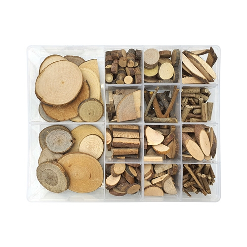 [만꾸]에코우드 14종 나무조각 세트 자연물만들기