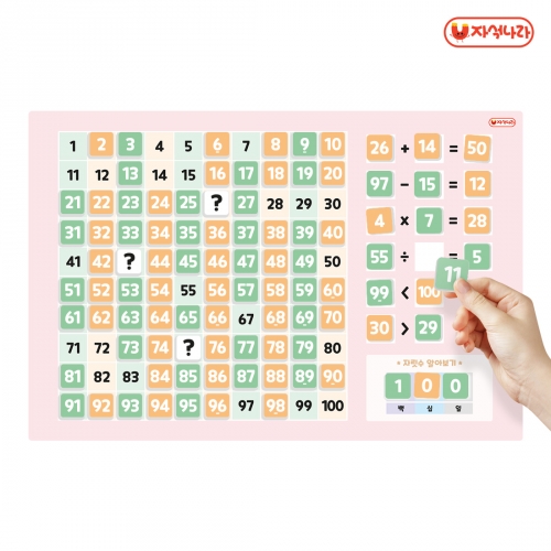 [자석나라] 자석이 붙는 수배열판 포스터 (40x60) /학습벽보/수세기/수학교구
