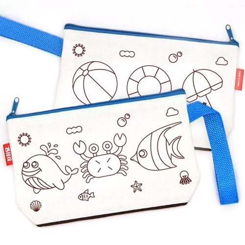 [하하당] 컬러링 파우치 - 여름