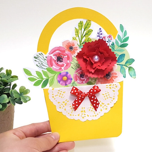 [탑키드] 만들기 카네이션 꽃바구니 카드(5인용)