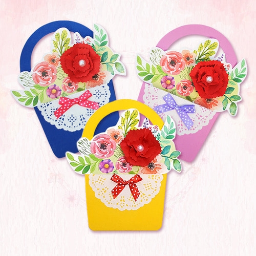 [탑키드] 만들기 카네이션 꽃바구니 카드(5인용)