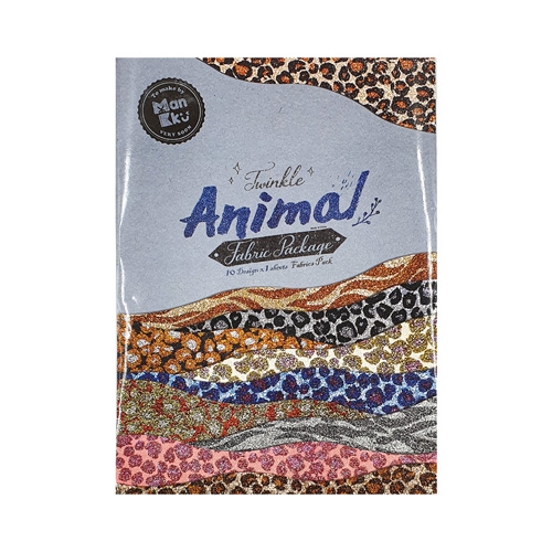 [만꾸] 반짝이 호피무늬 원단 스티커(10종)