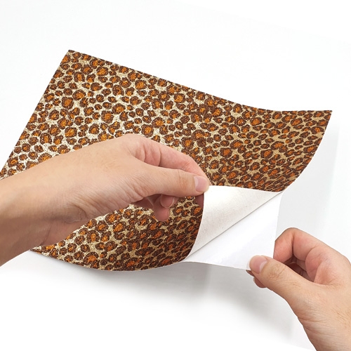 [만꾸] 반짝이 호피무늬 원단 스티커(10종)